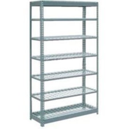 GLOBAL EQUIPMENT Heavy Duty Shelving 48"W x 24"D x 96"H With 7 Shelves - Wire Deck - Gray 717464